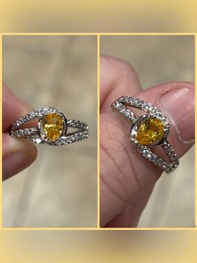 Brand NEW yellow and gold CZ design ring! $25